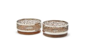Y STUART DEVLIN, A PAIR OF SILVER WINE COASTERS, LONDON 1969