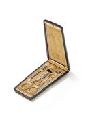 Y A FRENCH TORTOISESHELL AND GOLD PIQUE NECESSAIRE, 19TH CENTURY