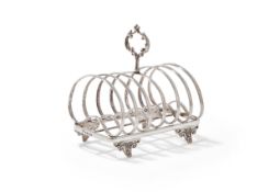 A VICTORIAN SILVER SIX DIVISION TOAST RACK, W. W. HARRISON & CO., SHEFFIELD 1872