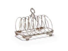 A WILLIAM IV SILVER SIX DIVISION TOAST RACK, JOHN, HENRY & CHARLES LIAS, LONDON 1832