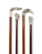 Y FOUR SILVER MOUNTED WALKING STICKS