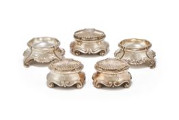 A SET OF FOUR FRENCH SILVER SALTS, 1838 - 1973 .950 STANDARD