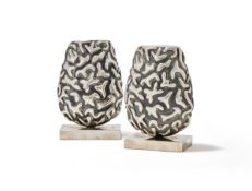 JON BUCK, LEXICON, A PAIR OF SILVER SCULPTURES, NO. 1 AND 3, LONDON 2008 AND 2009