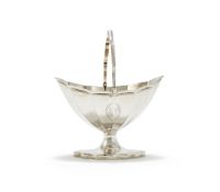 A GEORGE III SILVER SWING HANDLED SUGAR BASIN, JOHN DENZILOW, LONDON 1790