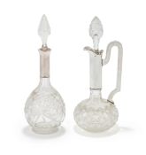 A GERMAN SILVER MOUNTED AND CUT GLASS DECANTER, GUNDEL, LEIPZIG, POST 1886 .800 STANDARD
