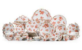 HEREND, FORTUNA, A RUST PORCELAIN COMPOSITE PART DINNER SERVICE, VARIOUS DATES 20TH CENTURY