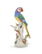 A MEISSEN MODEL OF A PARROT, REVERSE PUNKT MARK, CIRCA 1920