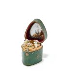 A SHAGREEN AND GILT MOUNTED HEART SHAPED ETUI, UNMARKED, 18TH CENTURY