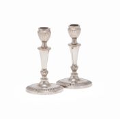 A PAIR OF ITALIAN SILVER CANDLESTICKS, EARLY 19TH CENTURY, POSSIBLY TURIN