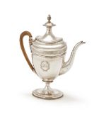 A GEORGE III SILVER COFFEE POT, JOHN EMES, LONDON 1799