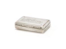 A VICTORIAN SILVER RECTANGULAR SNUFF BOX, FRANCIS CLARK, BIRMINGHAM 1841