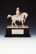 A SILVER FIGURE OF A KINGS TROOP OF HORSE GUARDS OFFICER, CARRINGTON & CO., LONDON 1991