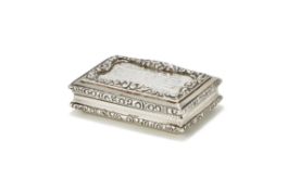 A VICTORIAN SILVER RECTANGULAR SNUFF BOX, NATHANIEL MILLS, BIRMINGHAM 1846