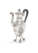 A FRENCH SILVER COFFEE POT, PARIS GUARANTEE MARK, .950 STANDARD, 1819 - 1838