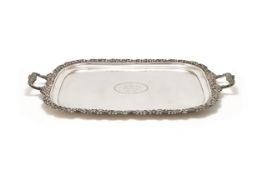 A GEORGE IV SILVER TWIN HANDLED TRAY, JOHN & THOMAS SETTLE, SHEFFIELD 1823