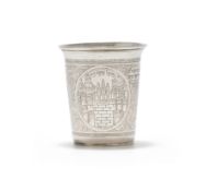 A MID-19TH CENTURY SILVER JUDAICA TZFAT (SAFED) KIDDUSH CUP, POLAND-LITHUANIA, 12 LOTH, PRE-1867