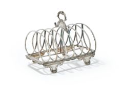 A WILLIAM IV SILVER SIX DIVISION TOAST RACK, CHARLES PRICE, LONDON 1832