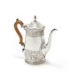 A COLONIAL SILVER COFFEE POT, UNMARKED, POSSIBLY MEDITERRANEAN, CIRCA 1820-1840