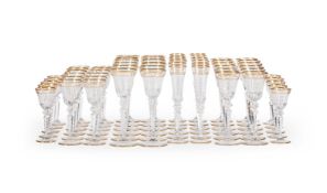 ST. LOUIS, EXCELLENCE, A CUT GLASS AND GILT PART TABLE SERVICE, MODERN