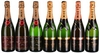 1998/2003 Mixed Lot of Moet & Chandon, Vintage and Rose Champagne