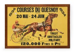 MAURICE TOUSSAINT (FRENCH, 1882-1974), COURSES DU QUESNEY; TROT OBSTACLES MILITARY, 1934