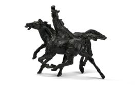 λ AUGUSTO MURER (1922-1985), 'GRUPPO DI CAVALLI' EQUESTRIAN SCULPTURE, 1983