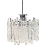JULIUS THEODOR (J.T.) KALMAR (AUSTRIAN, 1884-1968), 'ICE GLASS' CHANDELIER, CIRCA 1970