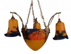 IN THE MANNER OF MULLER FRÈRES (FRENCH) CHANDELIER, EARLY 20TH CENTURY