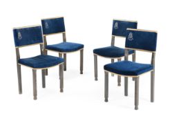 A SET OF FOUR SILVER JUBILEE COMMEMORATIVE CHAIRS, BY HANDS OF WYCOMBE, 1977