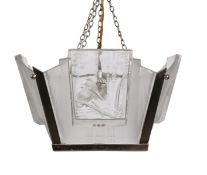 MULLER FRÈRES (FRENCH), AN ART DECO HANGING LIGHT, CIRCA 1930