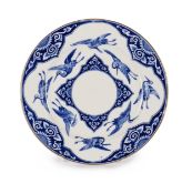 BROWNFIELD & SONS (ENGLISH), 'FLYING CRANE' PLATE, CIRCA 1890