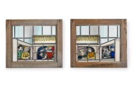 ARTS & CRAFTS, TWO PANELS, LATE 19TH CENTURY
