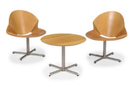 CHRISTINA STRAND (DANISH, B.1968), A PAIR OF 'REX' SIWVEL CHAIRS AND COFFEE TABLE, DESIGNED 2001