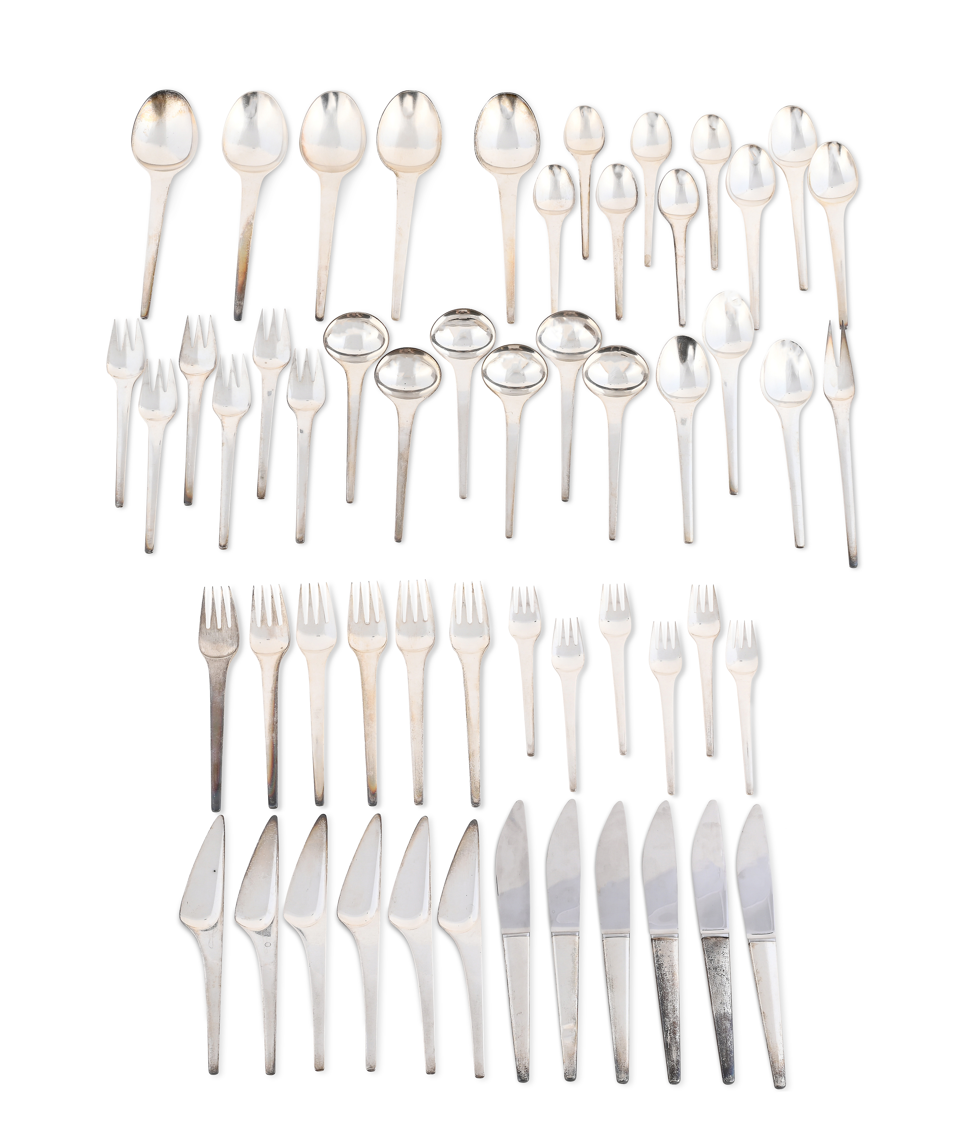 HENNING KOPPEL (DANISH, 1918-1981), FOR GEORG JENSEN 'CARAVEL' DINING SET, DESIGNED 1957