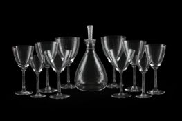 RENÉ LALIQUE (FRENCH, 1860-1945), PART 'PHALSBOURG' STEMWARE SERVICE; DESIGNED 1924; POST 1945