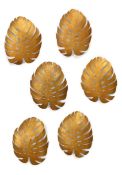A SET OF SIX LEAF WALL LIGHTS, SECOND HALF 20TH CENTURY