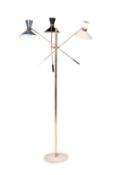 A TRI-ARM FLOOR LAMP IN THE MANNER OF ANGELO LELLI (ITALIAN)