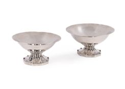 GEORG JENSEN (DANISH, 1866-1635), MODEL 181A AND 181B FOOTED BOWLS, DESIGNED CIRCA 1925
