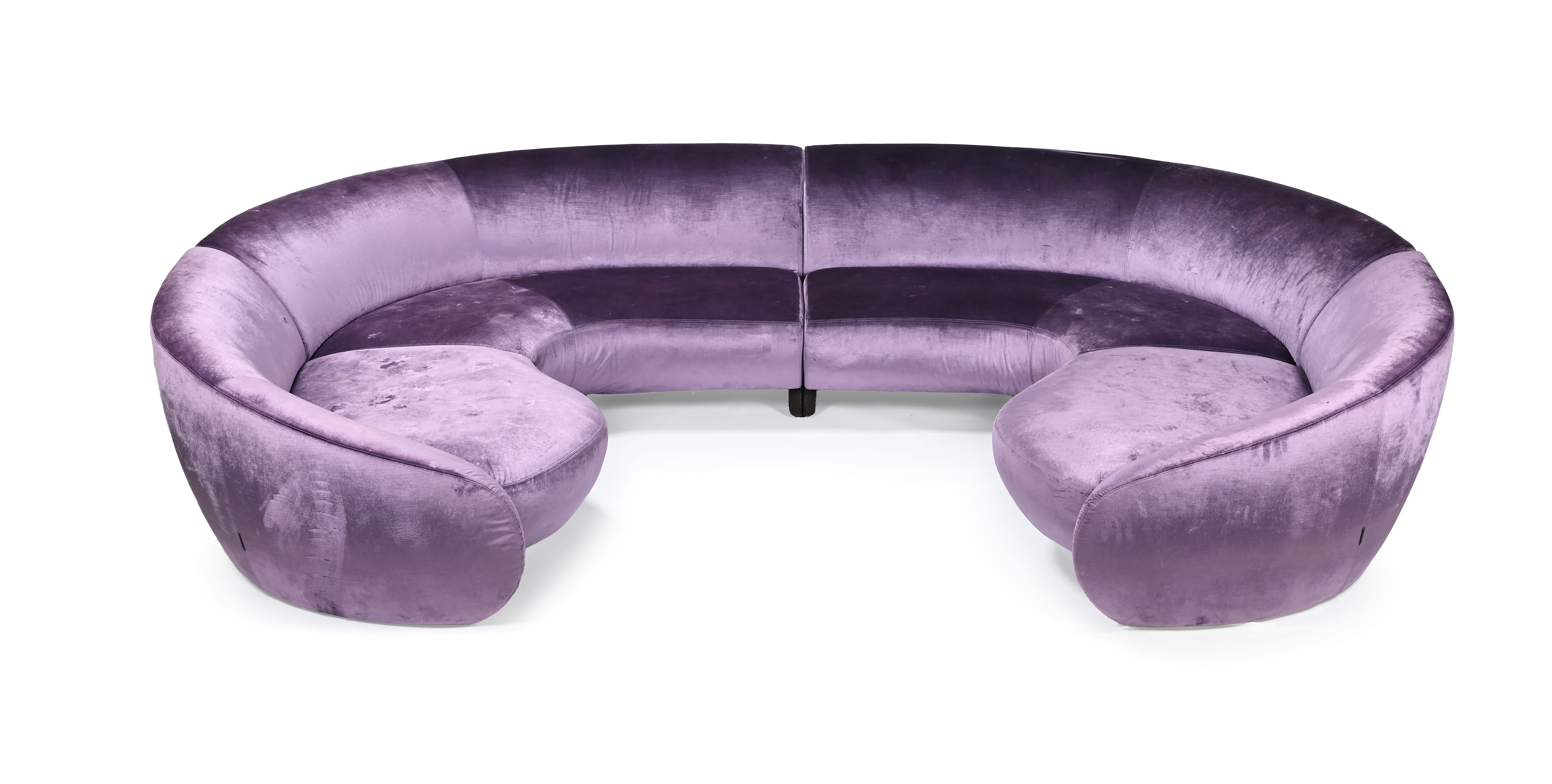 ROBERTO CAVALLI (ITALIAN), CURVED SECTIONAL SOFA, CIRCA 2000