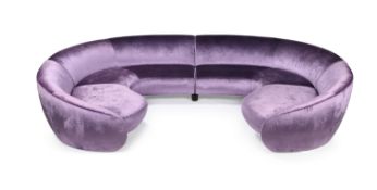 ROBERTO CAVALLI (ITALIAN), CURVED SECTIONAL SOFA, CIRCA 2000