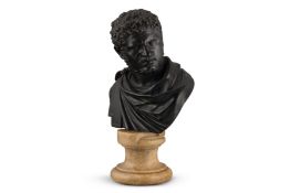 AFTER THE ANTIQUE - A BRONZE PORTRAIT BUST OF THE EMPEROR CARACALLA, POSSIBLY NAPLES, 19TH CENTURY