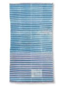 A BLUE AND WHITE AND RED STRIPPED DHURRIE OF MONUMENTAL SCALE, INDIAN, CIRCA 1900