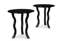 A PAIR OF EBONISED OCCASIONAL TABLES, BY ANDREW ALLFREE (B.1956)