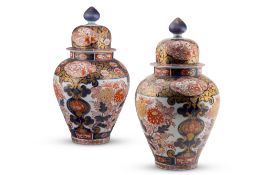 A PAIR OF CONTINENTAL ARITA STYLE VASES, LATE 19TH OR 20TH CENTURY