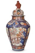 A LARGE JAPANESE ARITA VASE AND A COVER, EDO PERIOD
