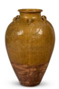 A LARGE CHINESE ORANGE GLAZE STORAGE JAR IN ANNAMESE STYLE, 20TH CENTURY