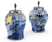 A PAIR OF CHINESE BLUE AND WHITE VASES, 18TH CENTURY