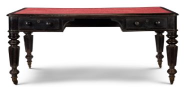 ‡ AN EBONISED WRITING TABLE, BY CURRIE & CO, CALCUTTA, CIRCA 1840
