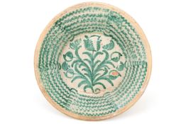 A SPANISH PARTIALLY GLAZED POTTERY LEBRILLO (DOMESTIC BOWL), LATE 19TH/EARLY 20TH CENTURY