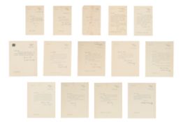 CHURCHILL, Sir Winston (1874-1965), fourteen letters variously signed